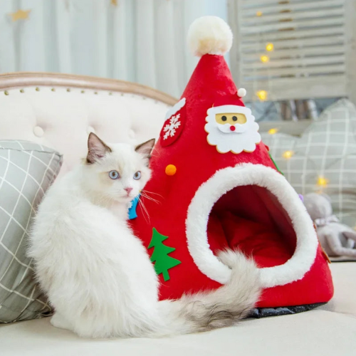 Niche pour chat de Noël | Felix sapin